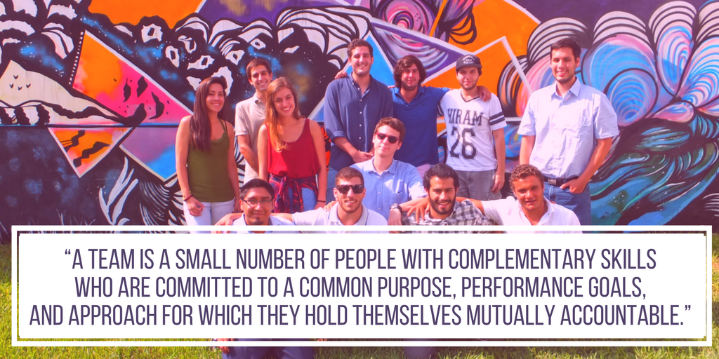 “A team is a small number of people with complementary skills who are committed to a common purpose, performance goals, and approach for which they hold themselves mutually accountable